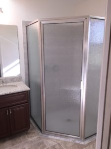chrome framed rain glass shower enclosure