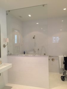 large oversized glass panel above a knee wall